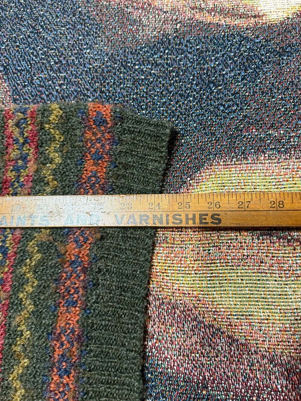 Vintage Cotton Ginny Multi-Colored Fair Isle V-Neck Sweater - Picture 6 of 6